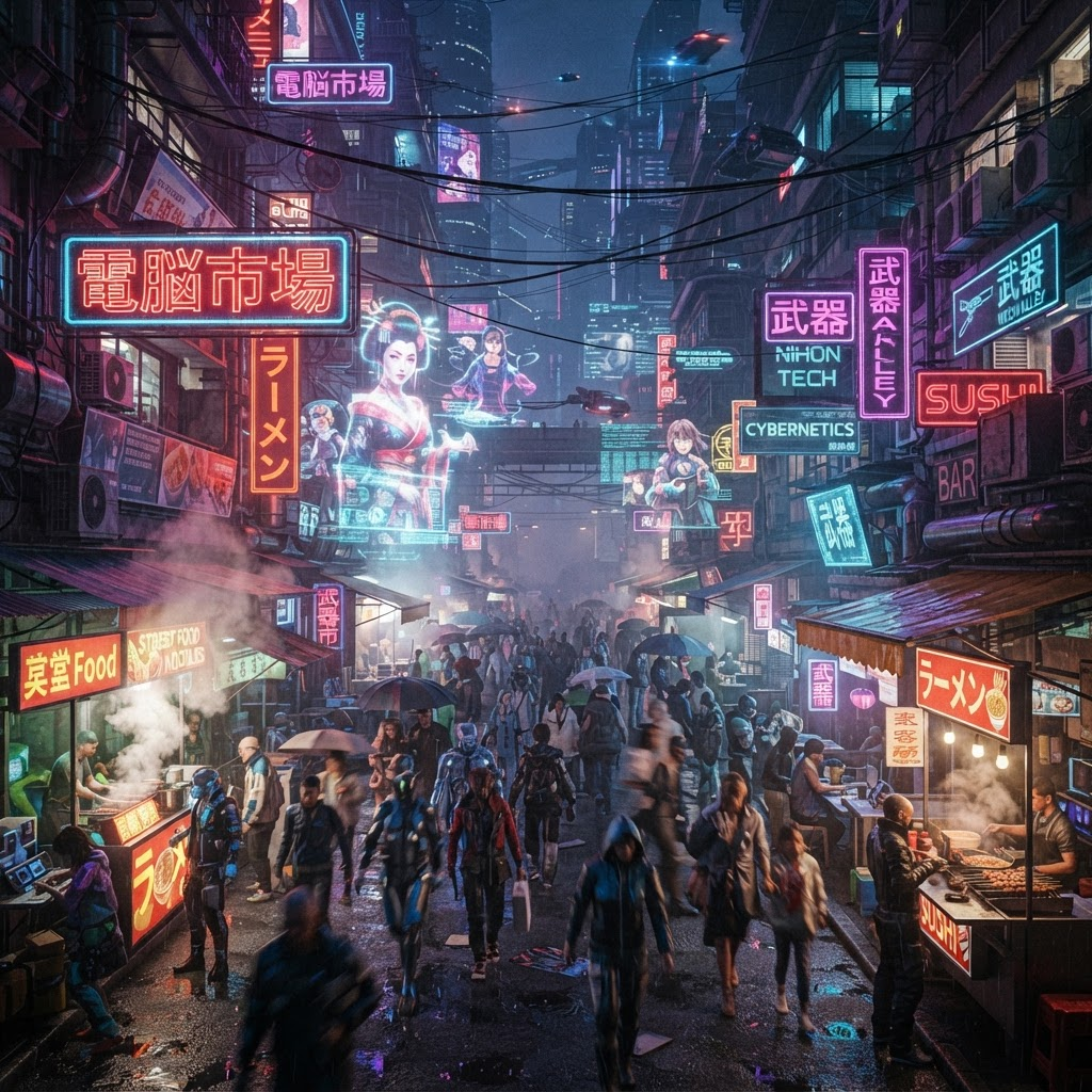 Calle cyberpunk